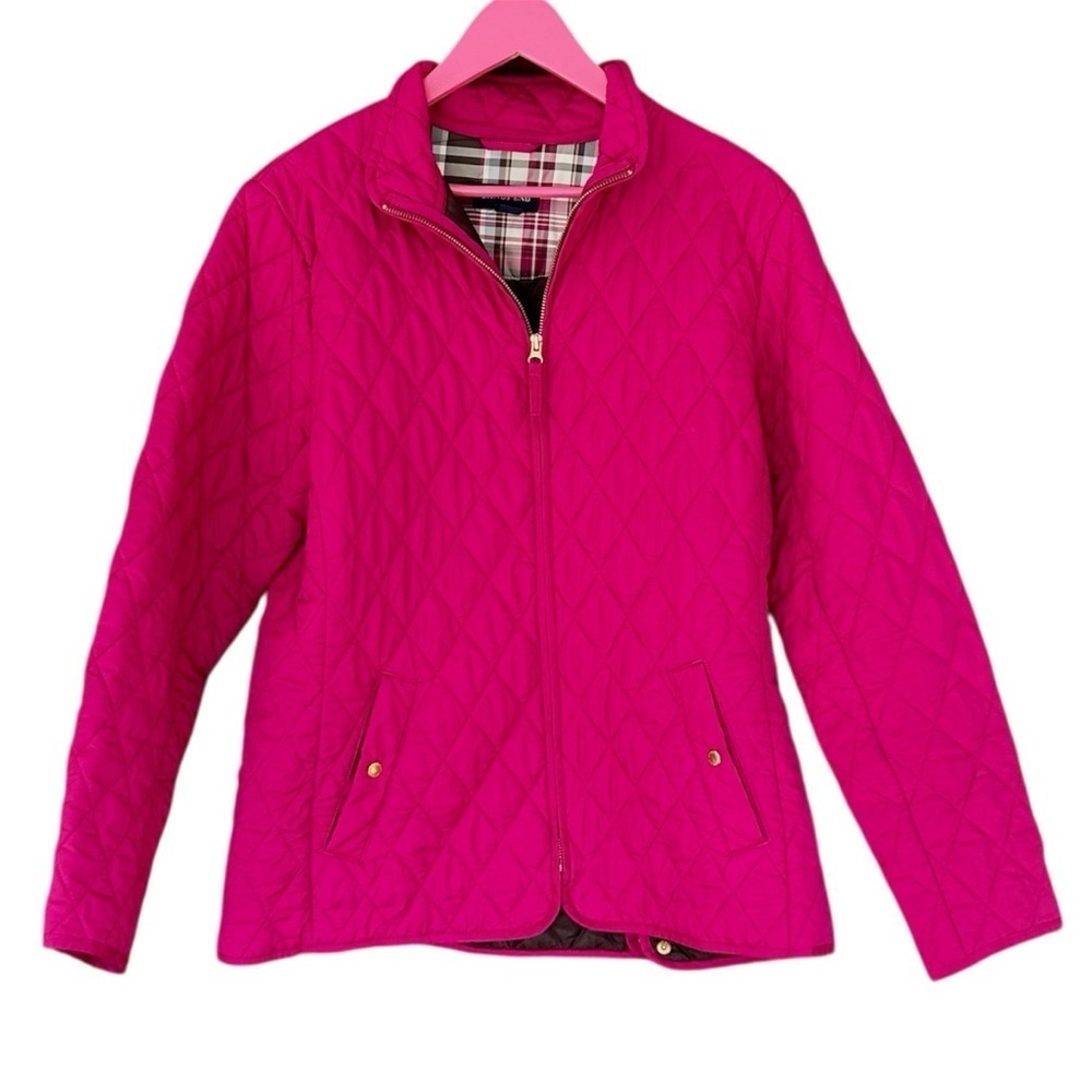 Womens Lands End Pink Quilted Jacket